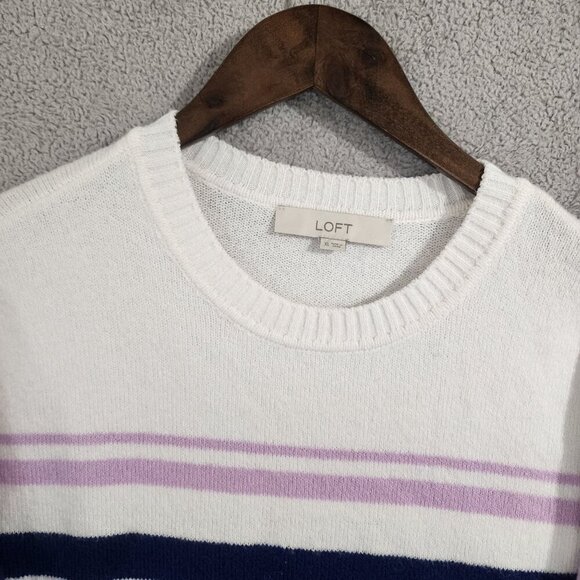Loft XL Women's Striped Multi-Color Sweater Cotton Blend  JCT - Picture 6 of 7